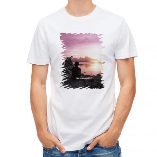 【Tシャツ】海の風景　夜明けの少女