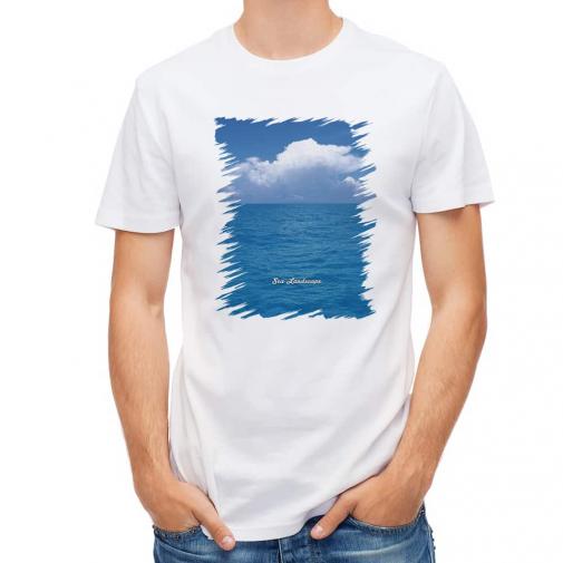 【Tシャツ】海の風景　夏の海と入道雲