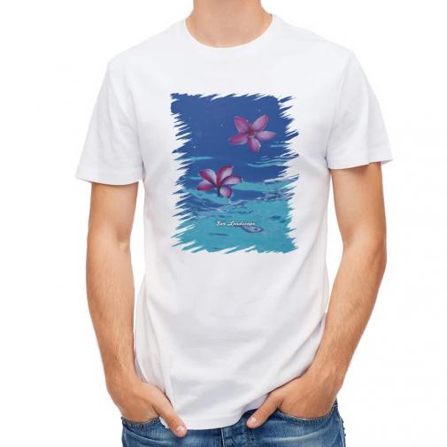 【Tシャツ】海の風景　海面に花