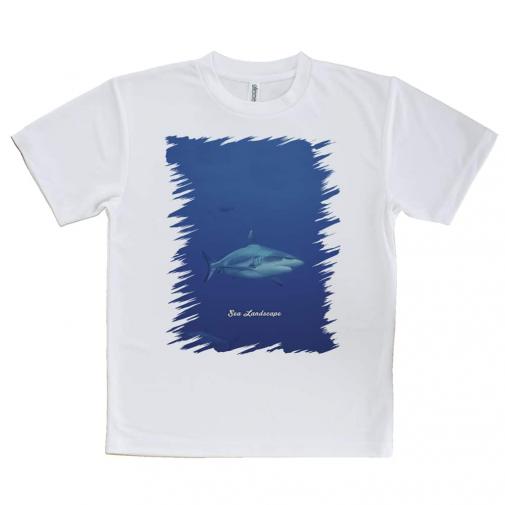 【Tシャツ】海の風景　シャーク(サメ)