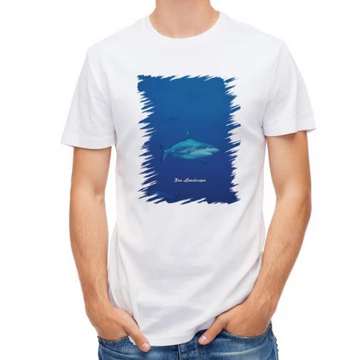 【Tシャツ】海の風景　シャーク(サメ)