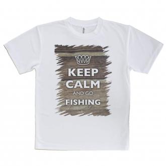 【Tシャツ】KEEP CALM AND OF FISHING　木目