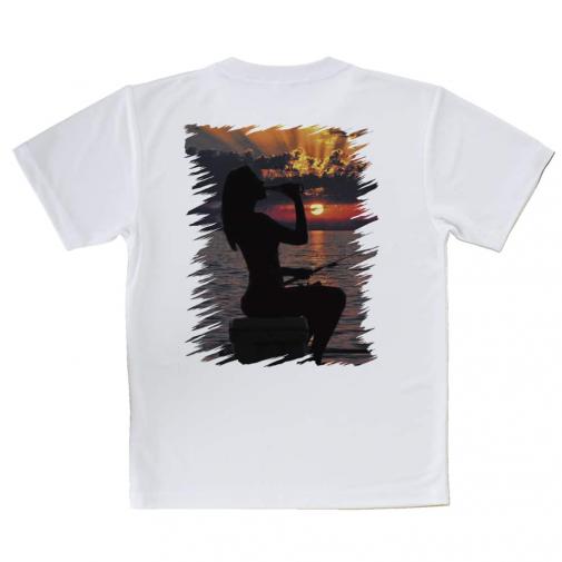 【Tシャツ】夕マズメの釣りガール