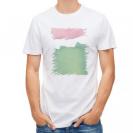 【Tシャツ】水彩ピンク&グリーン