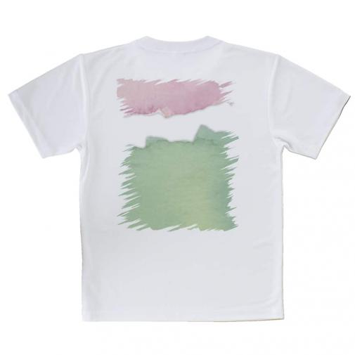 【Tシャツ】水彩ピンク&グリーン