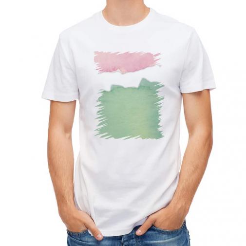 【Tシャツ】水彩ピンク&グリーン