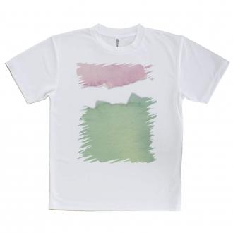 【Tシャツ】水彩ピンク&グリーン