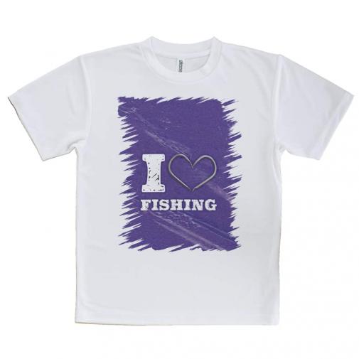 【Tシャツ】I love Fishing Purple