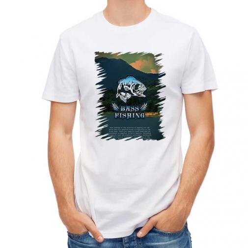 【Tシャツ】バスフィッシング　ローライダーフォント　ブルー