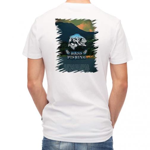 【Tシャツ】バスフィッシング　ローライダーフォント　ブルー