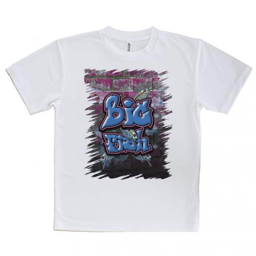 【Tシャツ】BIG FISH 壁落書き風　ブルー
