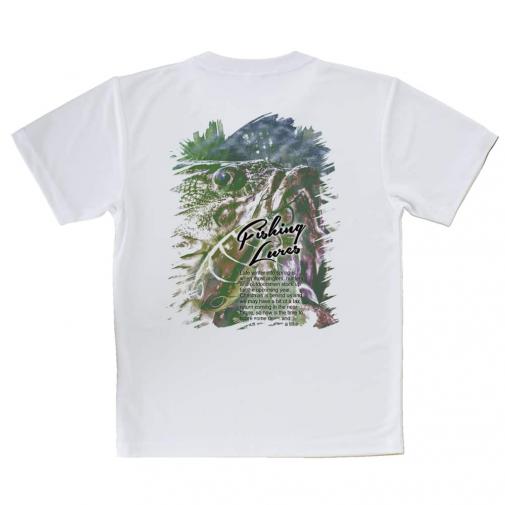 【Tシャツ】ブラックバスのバイト　ペイント風　グリーン