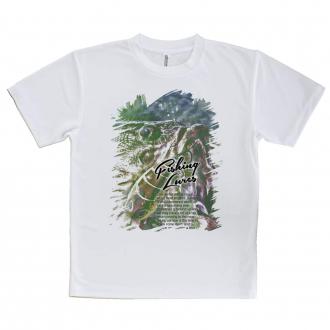 【Tシャツ】ブラックバスのバイト　ペイント風　グリーン