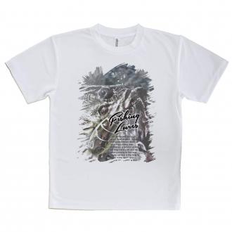 【Tシャツ】ブラックバスのバイト　ペイント風　モノトーン