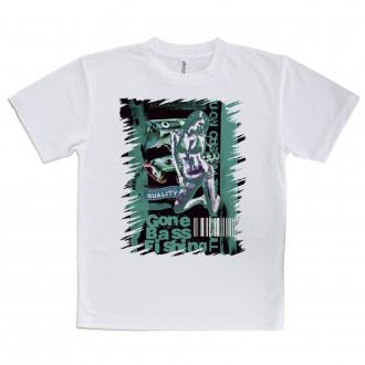 【Tシャツ】Gone Bass Fishing ローライダーポスター風　エメラルドグリーン