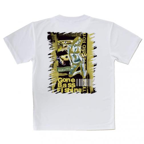 【Tシャツ】Gone Bass Fishing ローライダーポスター風　イエロー