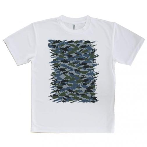【Tシャツ】ブラックバス　迷彩柄　ブルー