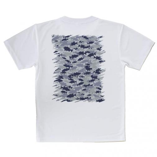 【Tシャツ】ブラックバス　迷彩柄　ライトブルー