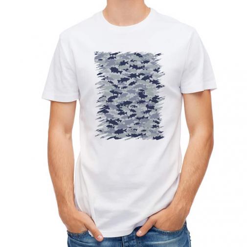 【Tシャツ】ブラックバス　迷彩柄　ライトブルー