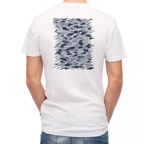 【Tシャツ】ブラックバス　迷彩柄　ライトブルー