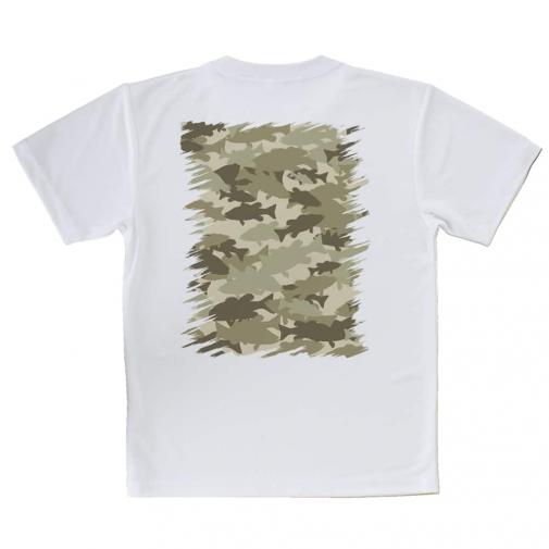 【Tシャツ】ブラックバス　迷彩大柄　ベージュカラー