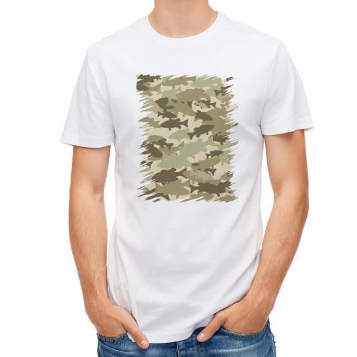 【Tシャツ】ブラックバス　迷彩大柄　ベージュカラー