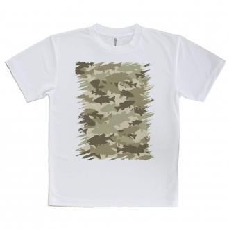 【Tシャツ】ブラックバス　迷彩大柄　ベージュカラー