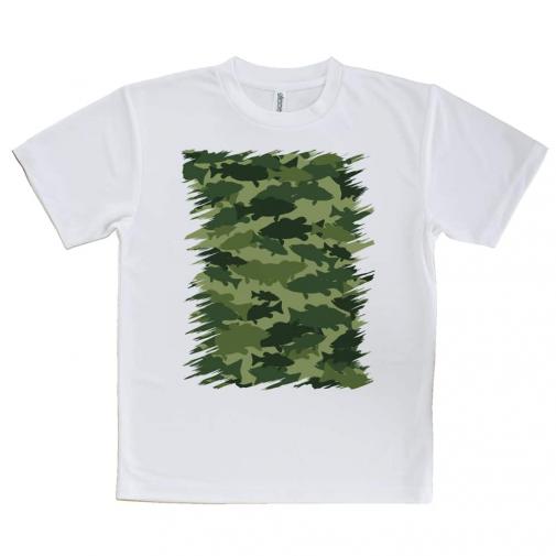 【Tシャツ】ブラックバス　迷彩大柄　フォレストグリーン