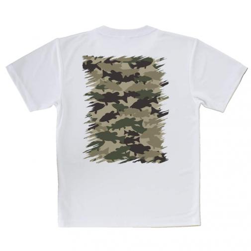 【Tシャツ】ブラックバス　迷彩大柄　ブラウンカラー