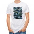 【Tシャツ】ブラックバス　迷彩大柄　ブルー