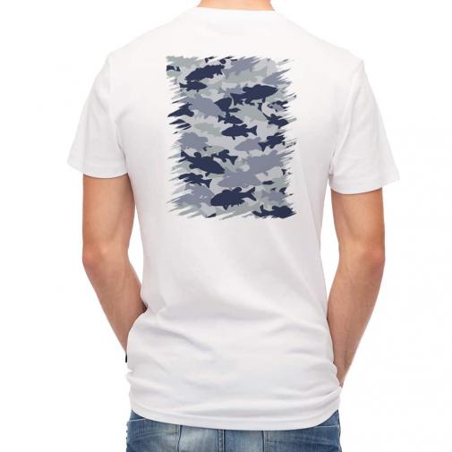 【Tシャツ】ブラックバス　迷彩大柄　ライトブルー