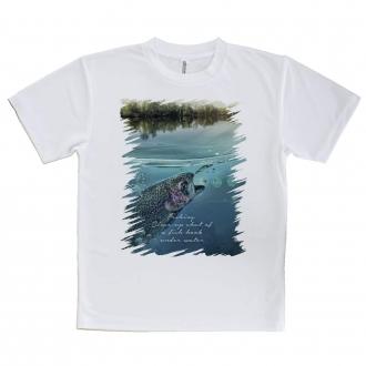 【Tシャツ】クローズアップ!　水中でニジマスが掛かった瞬間!