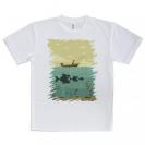 【Tシャツ】Fishing on the boat　イラスト