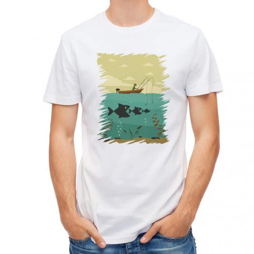 【Tシャツ】Fishing on the boat　イラスト
