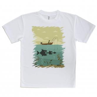 【Tシャツ】Fishing on the boat　イラスト