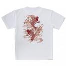 【Tシャツ】タトゥー風昇り鯉　レッド&ホワイト