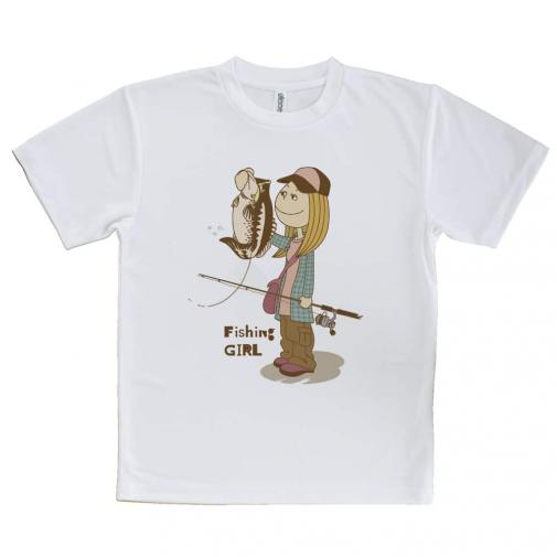 【Tシャツ】釣りガール　イラスト　ブラックバス
