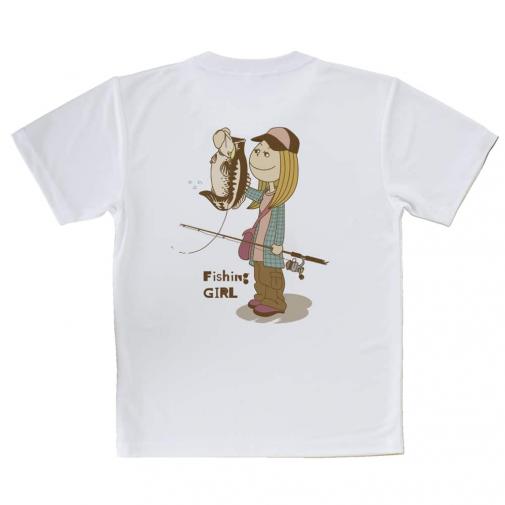 【Tシャツ】釣りガール　イラスト　ブラックバス