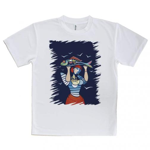 【Tシャツ】魚を手にするイパネマの娘