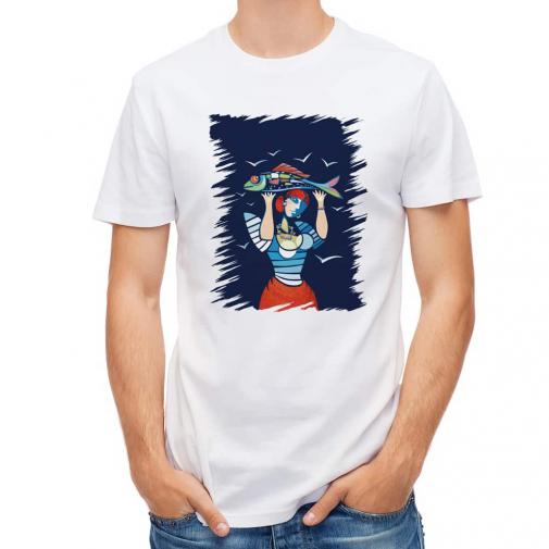 【Tシャツ】魚を手にするイパネマの娘