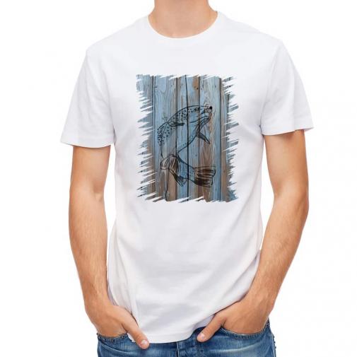 【Tシャツ】木に書かれたトラウトのイラスト