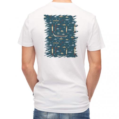 【Tシャツ】アメリカ先住民の漁具　シームレスデザイン