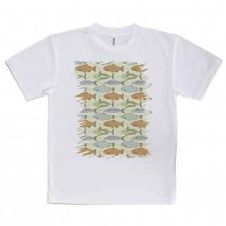 【Tシャツ】サーモンのシームレイスデザイン