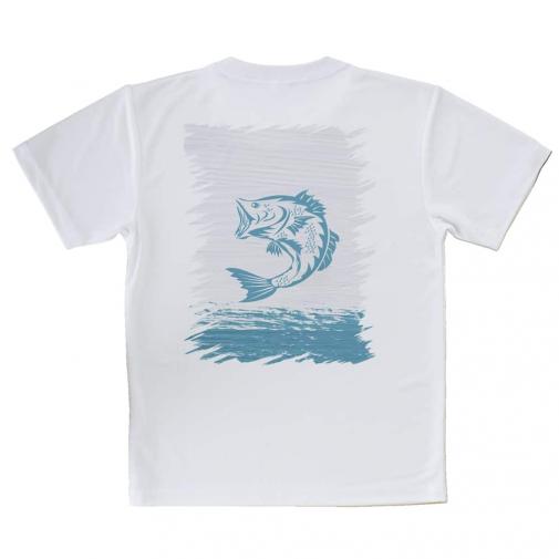 【Tシャツ】ブラックバスのイラスト　木目調
