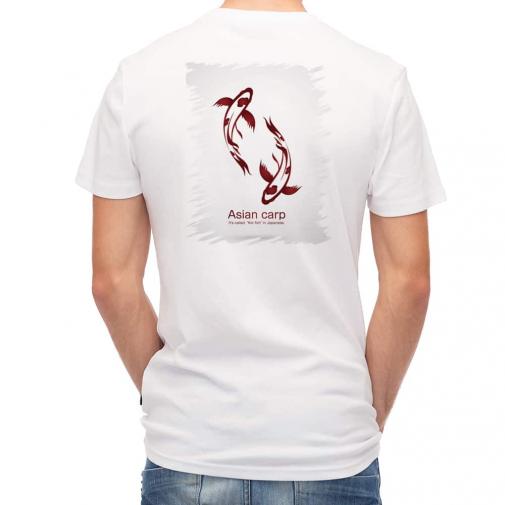 【Tシャツ】錦鯉　紅白　Koi Fish　ホワイト