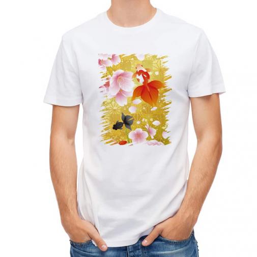 【Tシャツ】金魚と金屏風