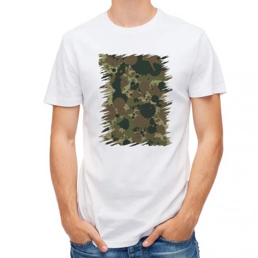 【Tシャツ】墨跡　迷彩大柄　アーミーカラー