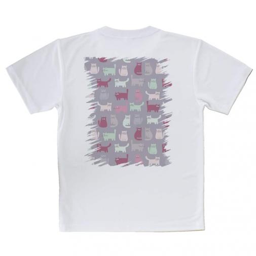 【Tシャツ】おどけた猫のシームレスパターン