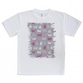 【Tシャツ】おどけた猫のシームレスパターン