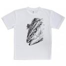 【Tシャツ】鰤(ブリ)　墨絵風　白